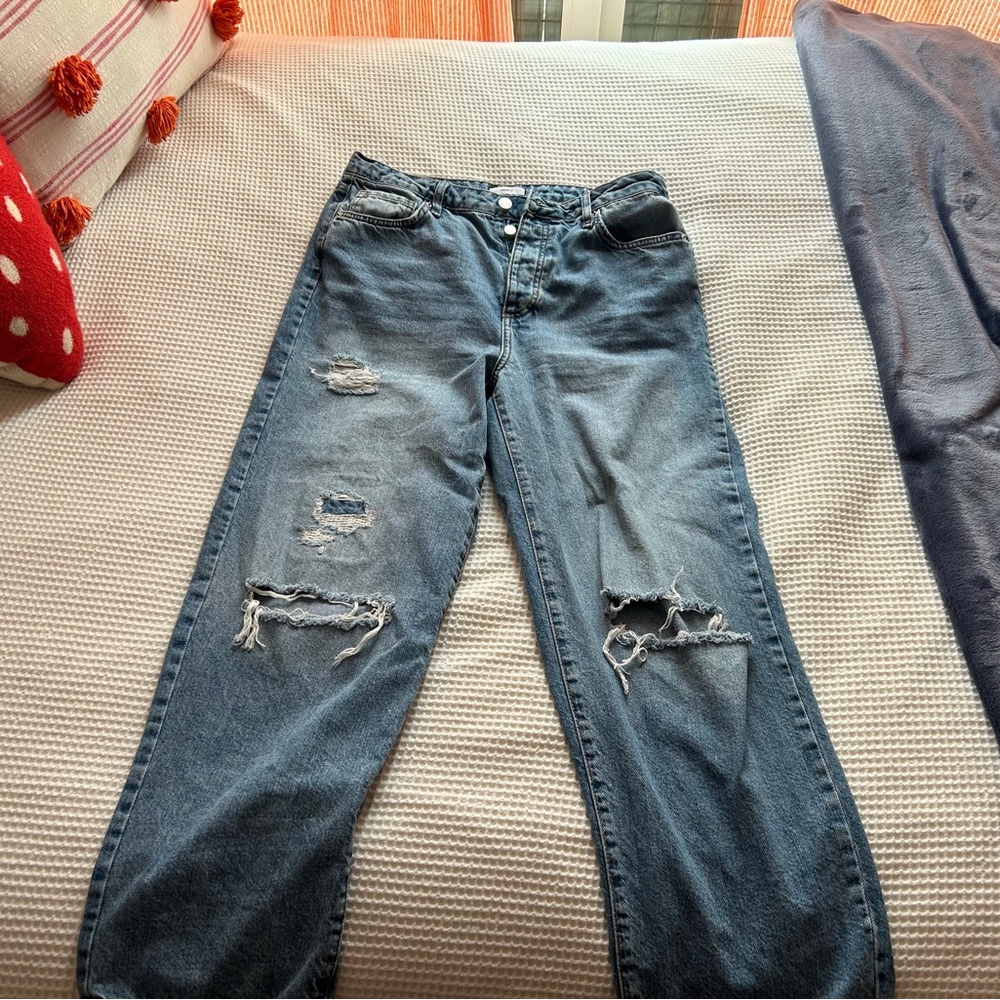 forever 21 straight wide leg baggy jeans